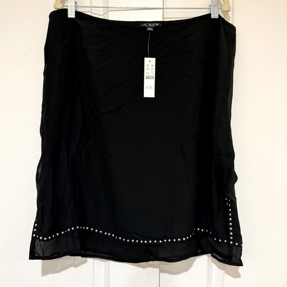 J.Crew Sheer knee-length skirt with studded trim NWT CF752 - Picture 7 of 10